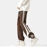 Men's Autumn Corduroy Contrast Color Sweatpants Vintage Warm Track Pants Streetwear Loose Casual Stripe Trousers