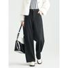 Mengshuya Winter High-Waist Relaxed Fit Pants for Pear Shapes