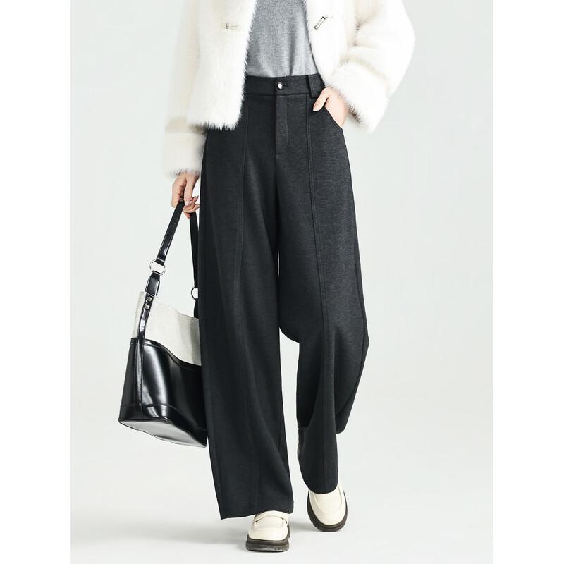 Mengshuya Winter High-Waist Relaxed Fit Pants for Pear Shapes