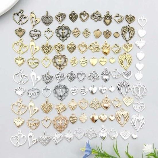 YFFSFDC Charm Accessory Parts 100 Piece Set Necklace Earring Pendant Decorations Jewelry DIY Ornaments Handmade Gifts Decorative Items Crafts