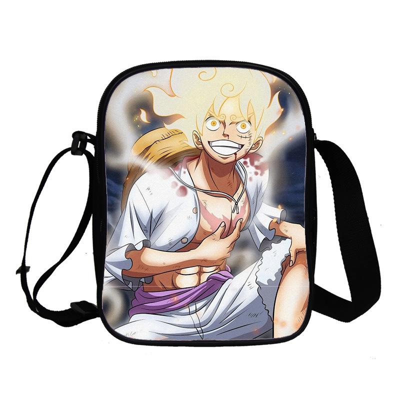 Animation Peripheral Messenger Bag, Primary And Secondary School Student Schoolbag 3D Full Color Printing Double-Layer Shoulder Bag Portable
