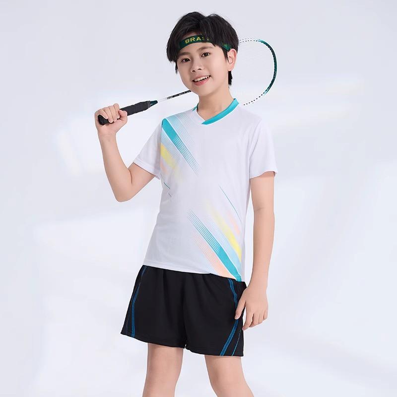 Custom Printed Quick-Dry Badminton Shirt Kids Unisex Sport Top Tennis Pickleball Training Competition Wear
