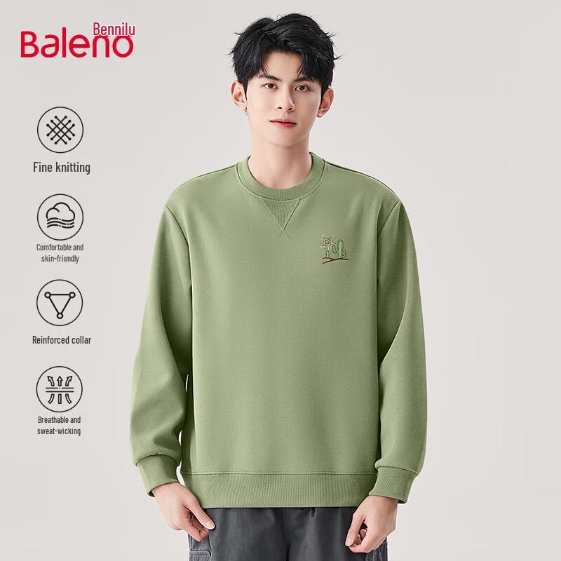 Baleno Men's Retro Loose Fit Round Neck Sweatshirt