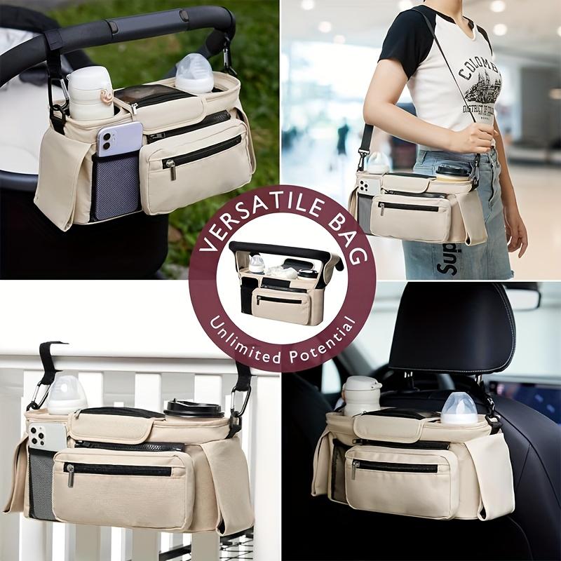 1pc Portable Stroller Hanging Bag • Outdoor Stroller Hanging Pouch • Large Capacity Bottle and Diaper Bag