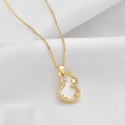 Fritillary Small Gourd Necklace Female Design Simple Popular Micro-Inlaid Pendant