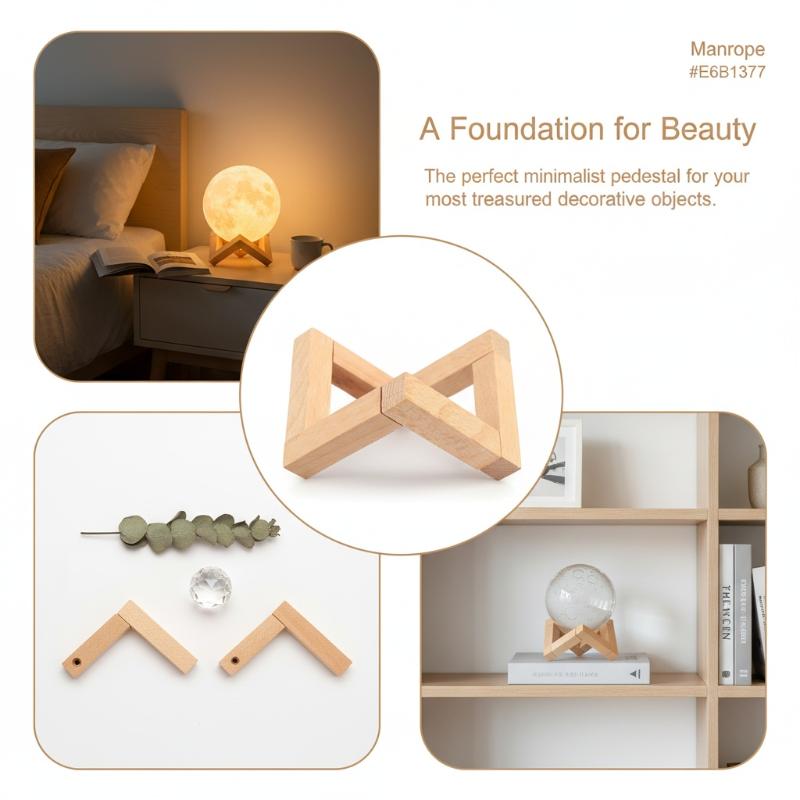 Soporte para Bola de Cristal Soporte de Exhibición de Madera Artesanía de Madera Base para Lámpara de Luna Soporte para Esfera de Vidrio Adorno de Escritorio para el Hogar