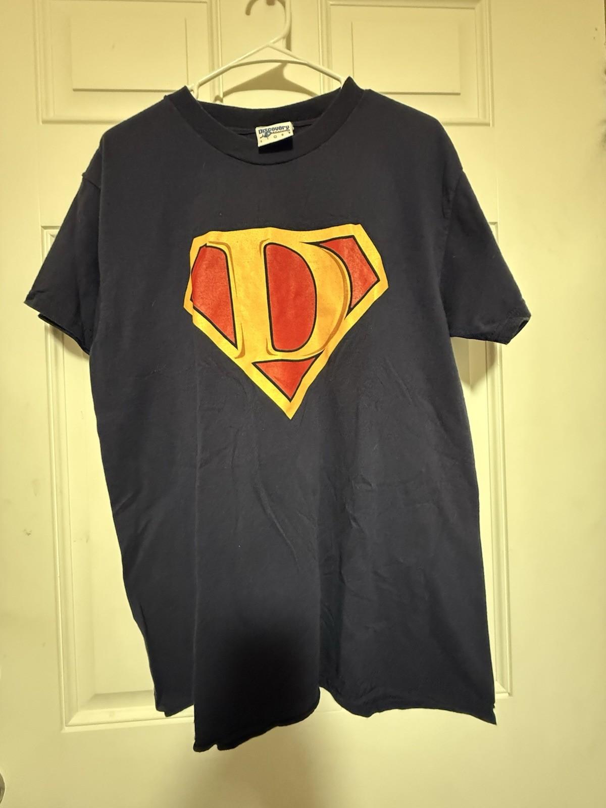 Vintage Discovery Channel Super Dad Graphic Blue Size MediumMade In USA Unisex T-Shirt XXL