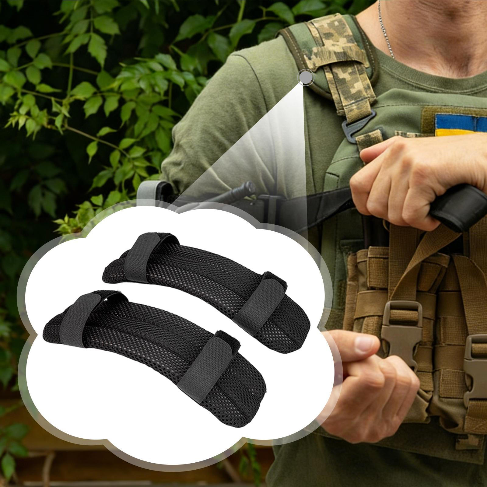 2 Pieces Shoulder Pad Heavy Duty Sturdy Shock Absorbing Accessories чёрный