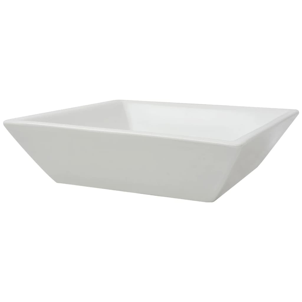Square Ceramic Wash Basin White 41.5 x 41.5 x 12 cm