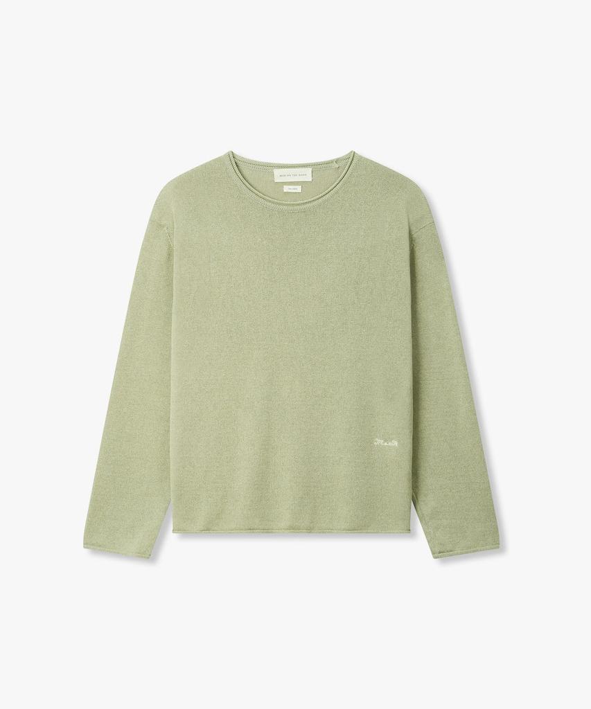 MAN ON THE BOON Rolled Edge Linen Blend Knit_Light Green 4716113015