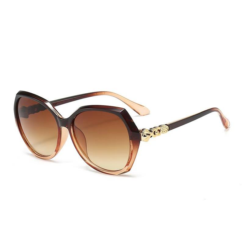 Ikke-polariserte Klassiske Solbriller med Stor Innfatning og Oval Form for Dame Mote Kjørebriller