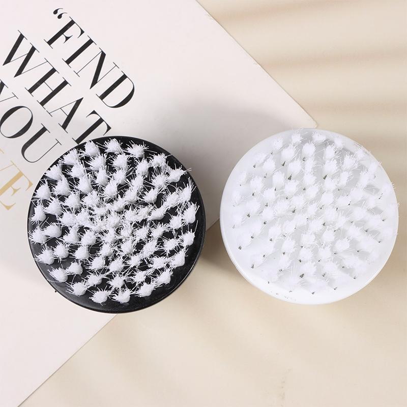 Nail Brush Nail Art Pedicure Soft Remove Dust Plastic Round Cleaning Scrubbing File Tools Black White Manicure Finger Care Salon
