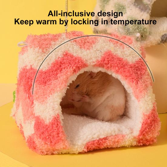 

Yousheng Cozy Hamster Nest Guinea Pig Winter Warm House Fleece Bed Accessory Small Animal Hideout Cave for Hamster Rabbit Chinchillas M арбуз красный