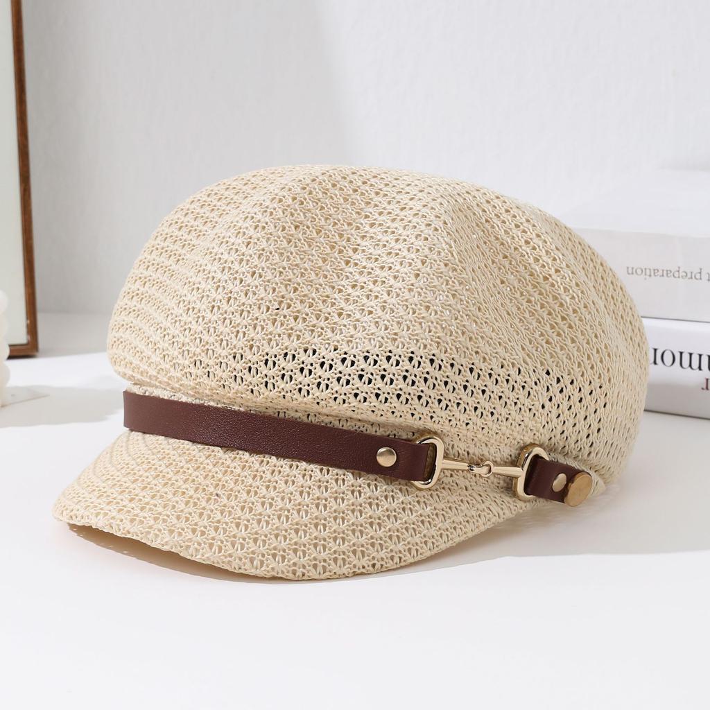 Summer British Outing Hollow Retro Octagonal Hat Children's New Sunscreen Versatile Duck Tongue Newsboy Hat Painter Hat