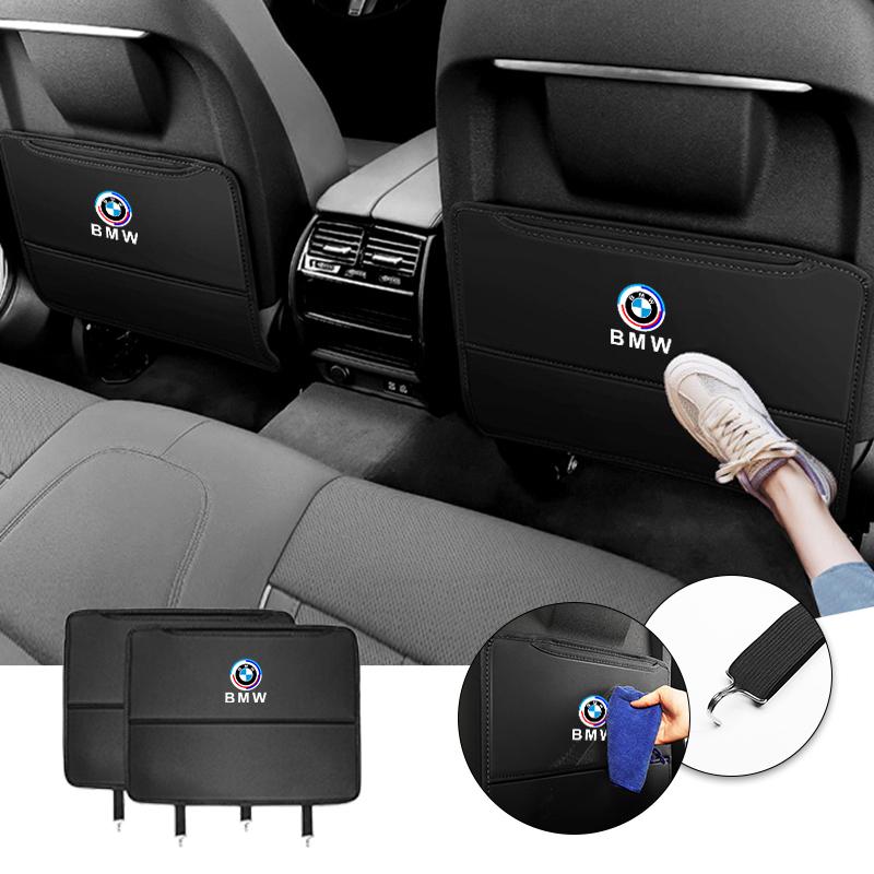For BMW 50th Anniversary E46 E90 F30 G20 F10 X1 X3 X5 X6 PU Leather Car Seat Anti-kick Pad Dust-Proof Protection Mat Accessories nlvc53