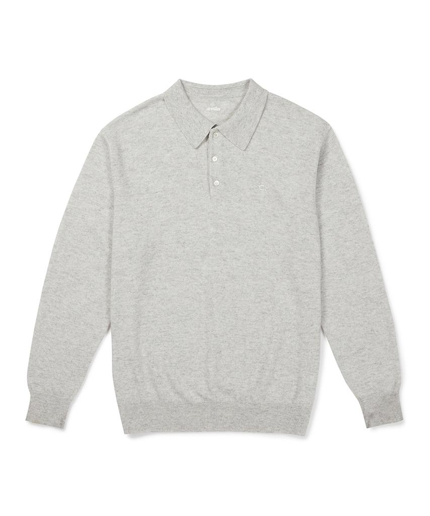 CLOVE [26Fw CLOVE] Basic Collared Knit Pullover_Men (Light Gray)