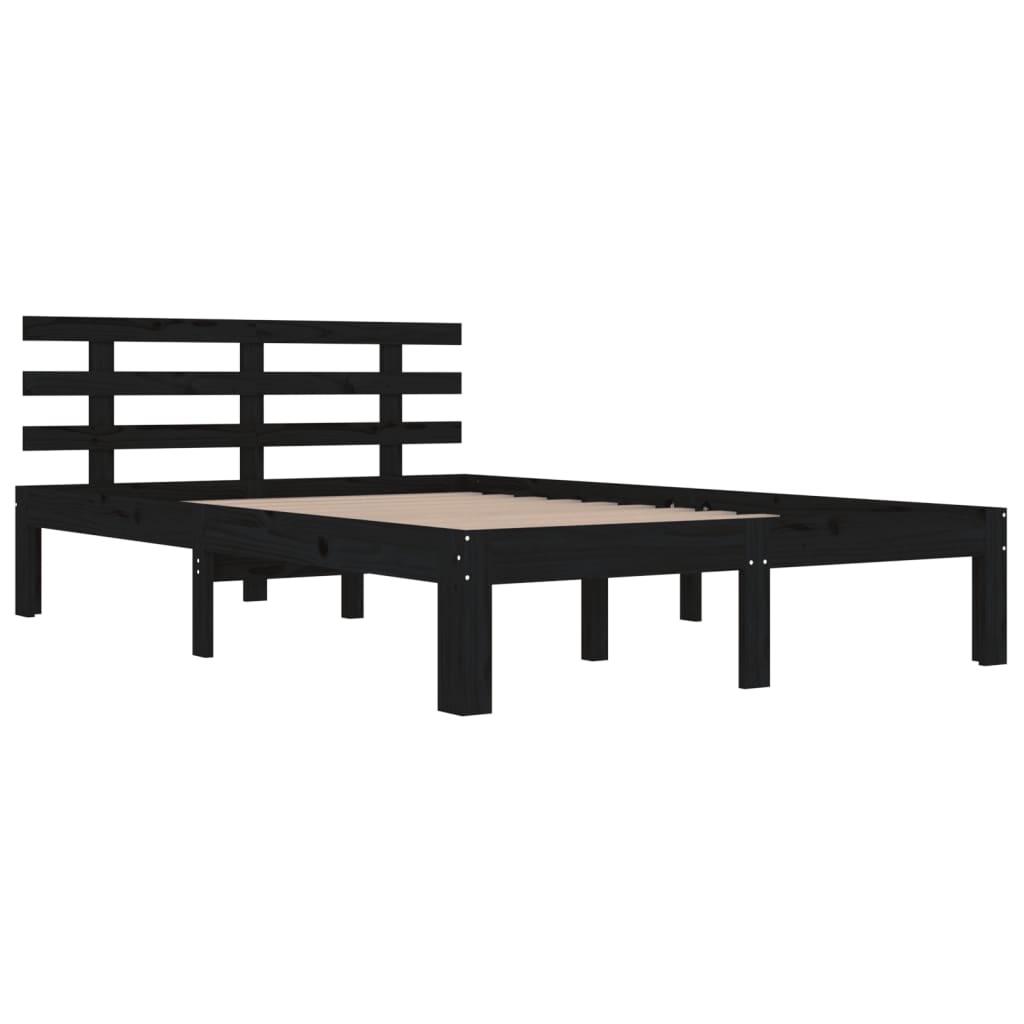 Solid Wood Bed Black 200x200 cm