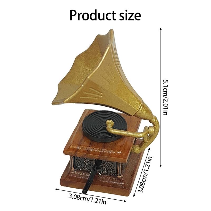 Vintage Miniature Record Player Dollhouses Model for Those Who Appreciate Retro Record Player Artistic Detail