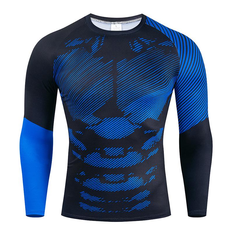 Herren Langarm Kompressionssportshirt - Elastisch, Atmungsaktiv, für Basketball, Laufen, Fitness.