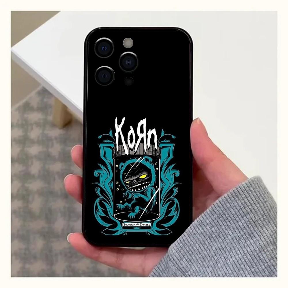 K-Korn Rock Band Phone Case For Apple iPhone 15,14,13,12,11,Pro,X,XS,Max,XR,Plus,Mini Soft Black Cover