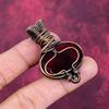 Red Fire Labradorite Pendant Rainbow Moonstone Copper Wire Wrapped Pendant