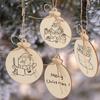 A34R 50Pcs DIY Christmas Wooden Ornaments Large Natural Wood Slices Predrilled With Hole Wooden Circles For Xmas Crafts