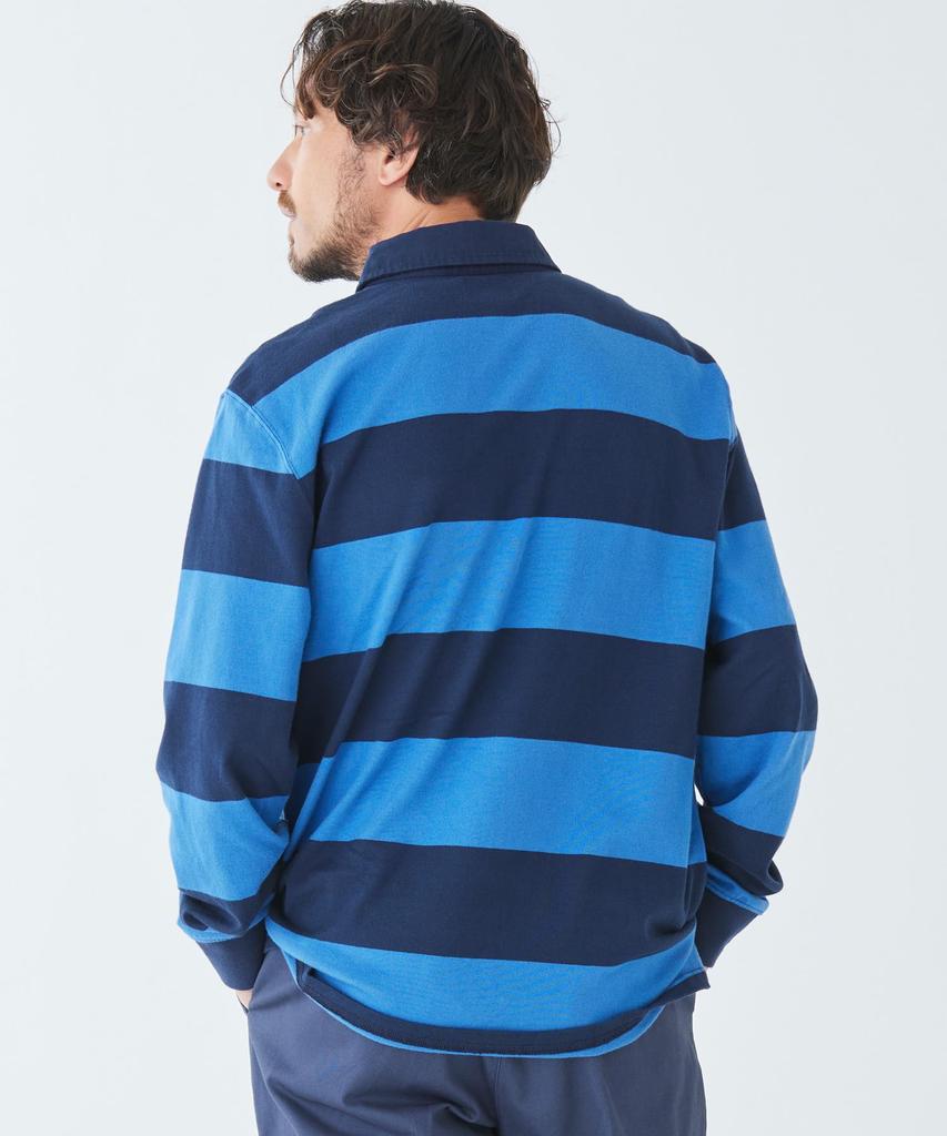 Vintage Soft Striped US Fit Regular L Classic Blue 1000222503 [LLB] Men's Rugby, Navy/Sailcloth