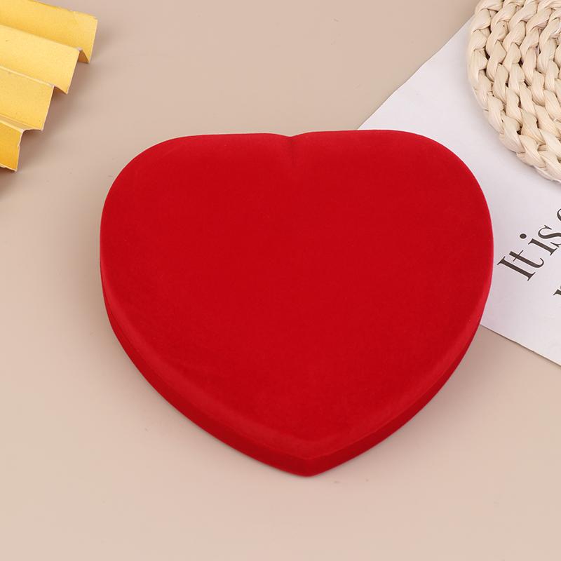 Velvet Heart-Shaped Necklace Pendant Packaging Box Valentine'S Day Engagement Proposal Wedding Ring Box Gift Box Jewelry Case