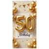 50th Birthday Background Black Script Font Adult Birthday Banner 50th Birthday Display 50 Digit Balloon For Indoor Party