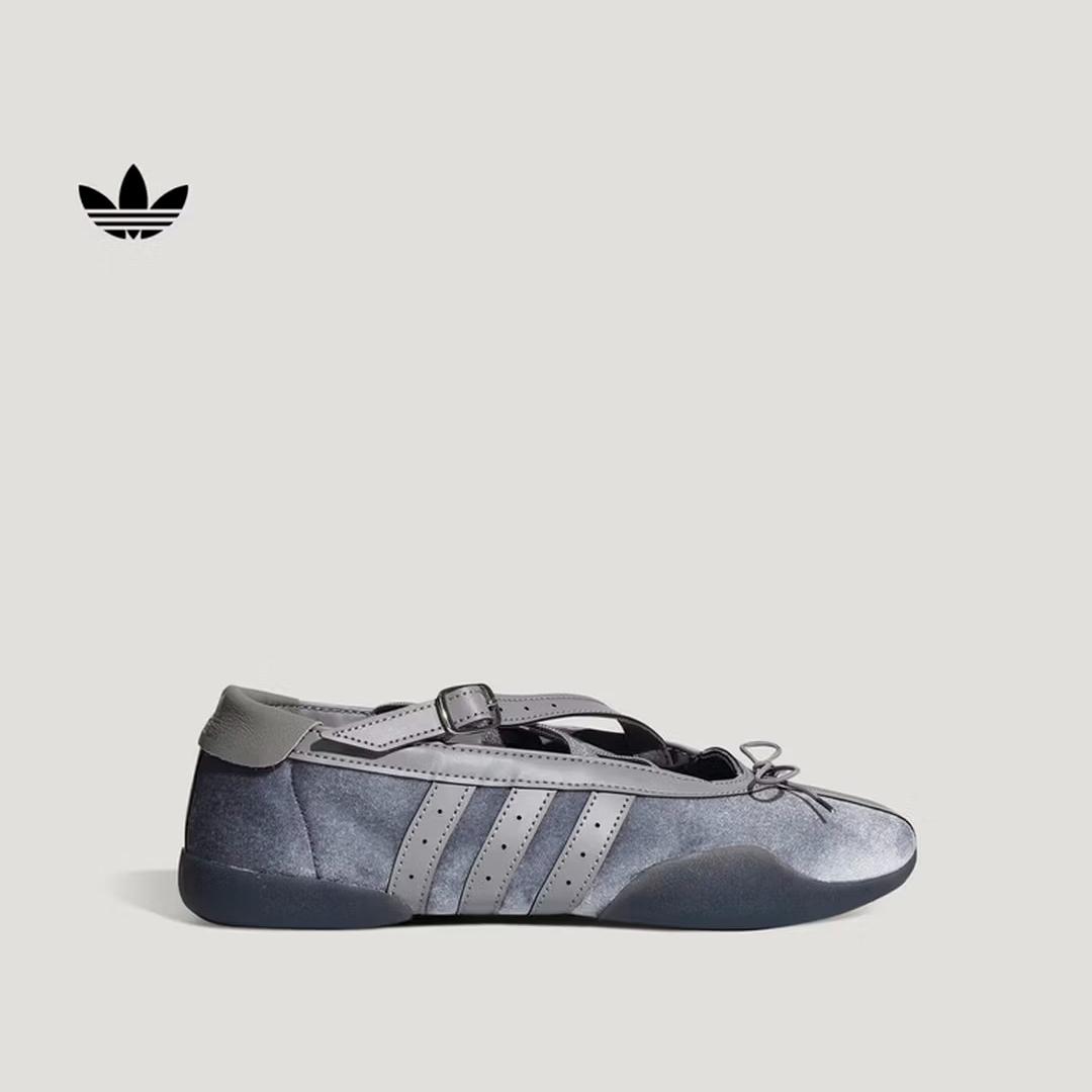 Adidas Тхэквондо Мэй Балет Классический Балет Тонкоподошвенная Обувь для Женщин - Adidas Трилистник JR4487 35.5 серый