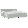 Lit à sommier Box avec matelas Gris clair 200x200 cm Velours 3339260