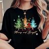 Christmas TShirt for Women Casual Crew Neck Top with Slight Stretch Festive Graphic Tee AllSeason Short Sleeve Shirt