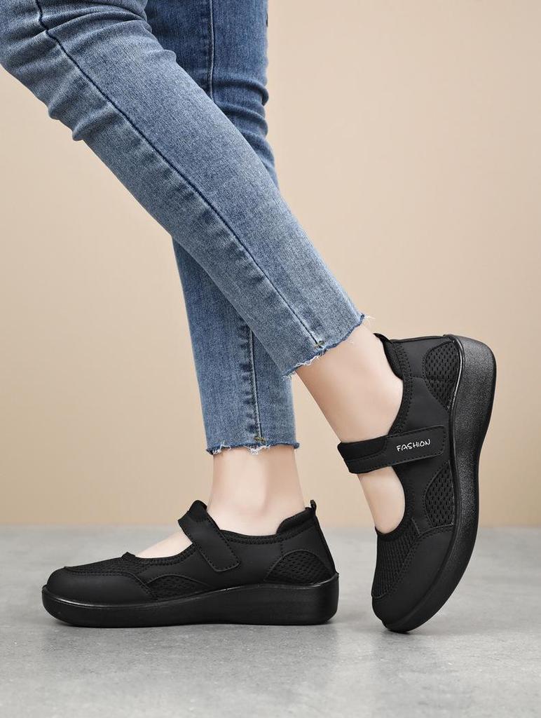 Women's Summer Breathable Casual Velcro Shoes - Soft Sole, Comfortable for Middle-Aged & Elderly Mothers