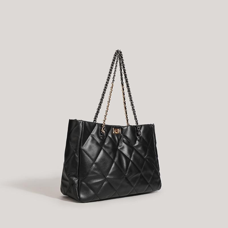 Rhombus chain bag women's new fashion texture niche tote versatile shoulder bag women