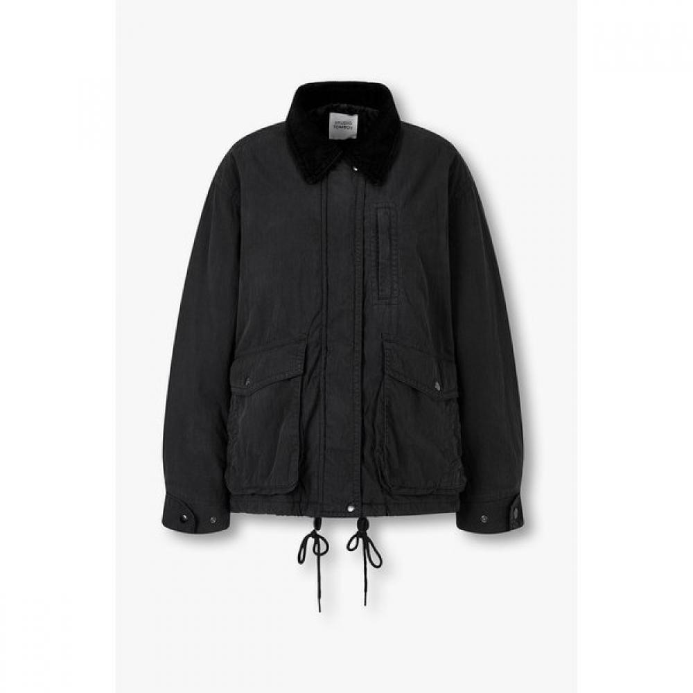 Studio Tomboy Corduroy Color Block Washed Padding Jumper 9176113984 99 (black)