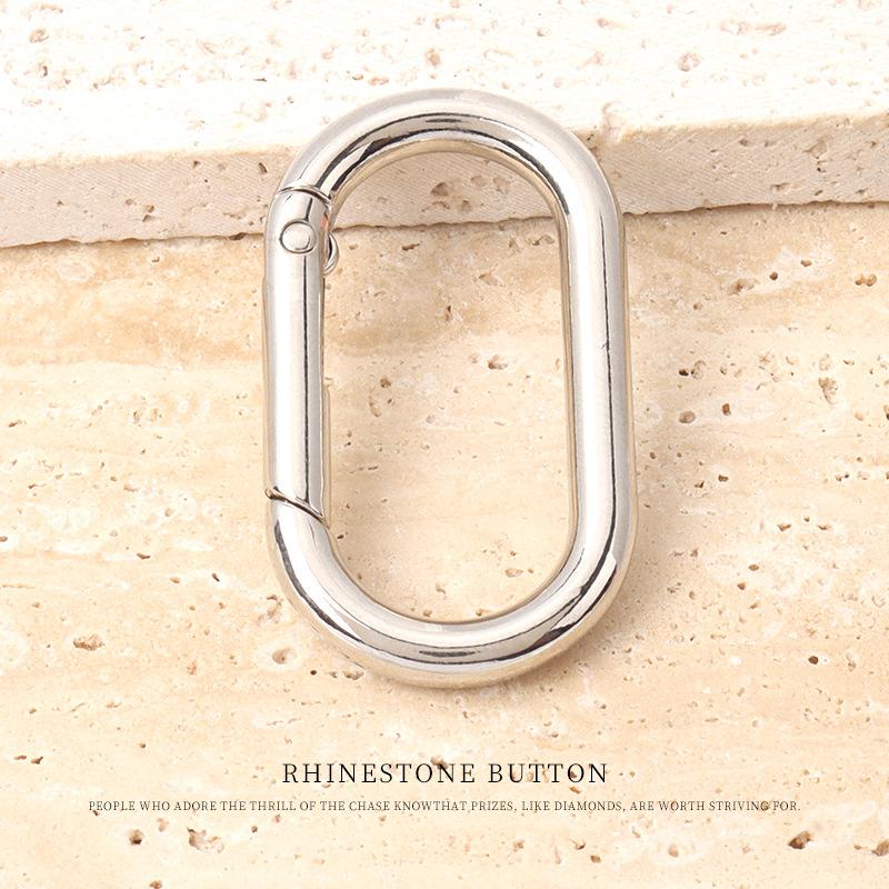 

5 шт. Сумочки с фурнитурой, Сумки для одежды, Сумки с D-образной пряжкой, Металлические аксессуары для одежды, Овальная кольцевая пряжка, Пряжка-яйцо, U-образная пуговица inner diameter 16mm silver