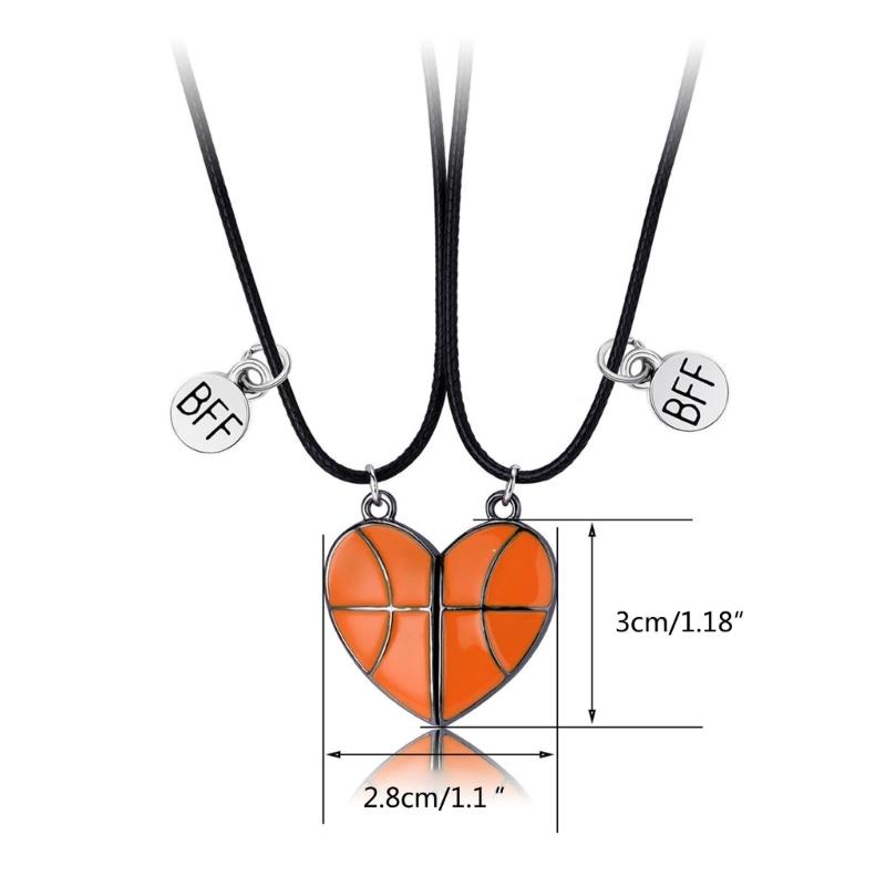 2Pieces Pendant Necklaces Basketball Shaped Pendant Necklaces Jewelry Alloy Material Birthday Gift for Women Men Girls