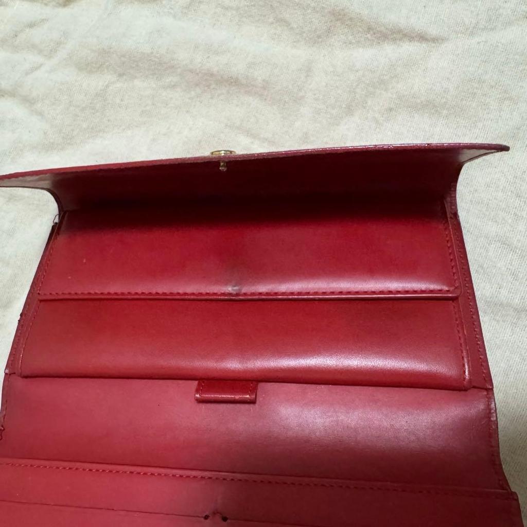 Used Louis Vuitton LV Monogram Vernis Portefeuille Sarah Long Wallet Red