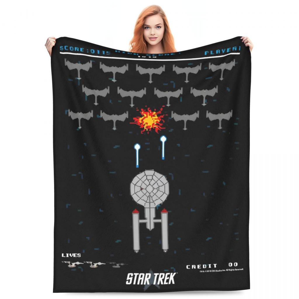 Stars Treks Deep Space Nine Flannel Blankets Station Logo Novelty Throw Blankets Bed Sofa Couch 150*125cm Plush Thin Quilt Warm