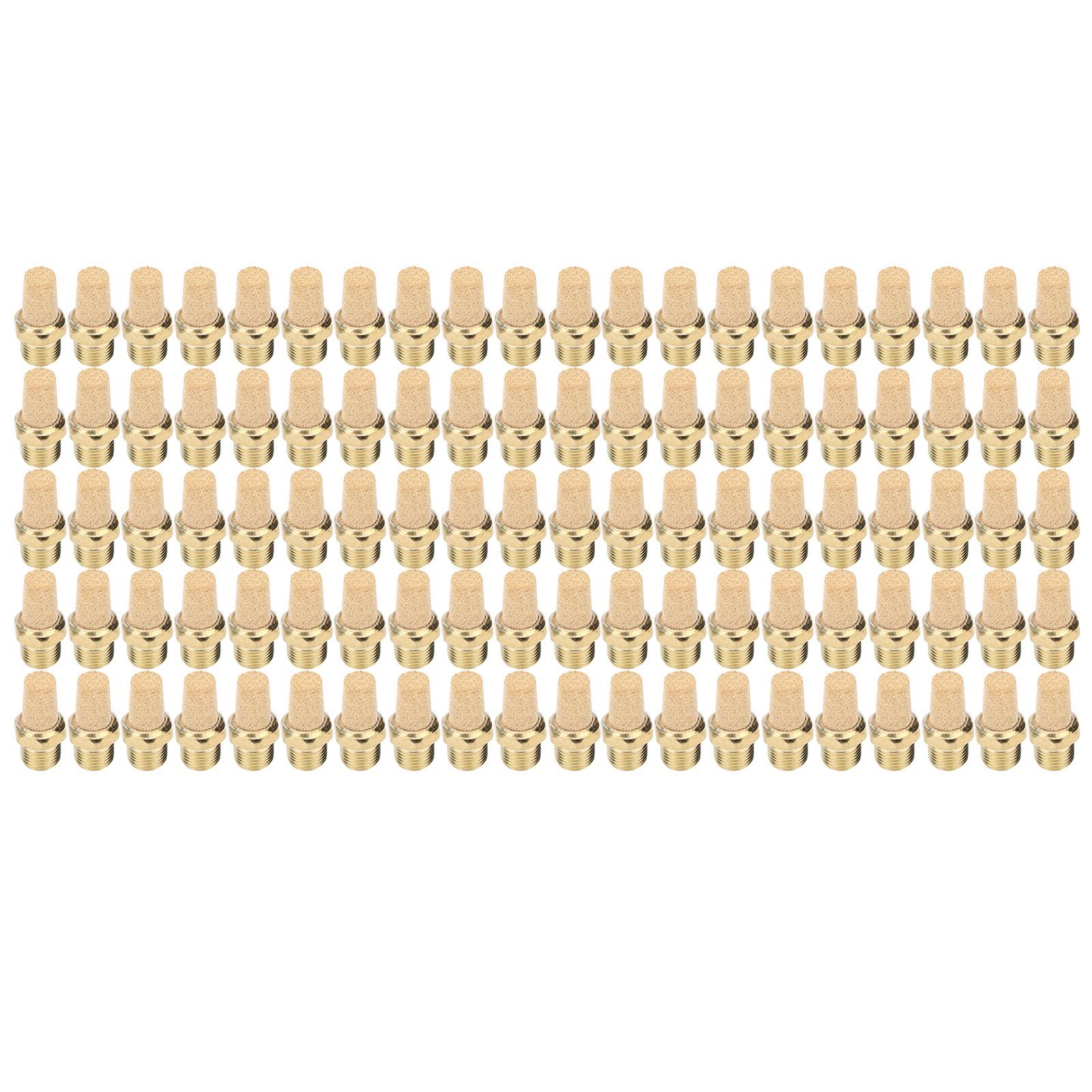 

100Pcs G18 Pneumatic Muffler Solenoid Valve Brass Silencer Long Head Industrial Components