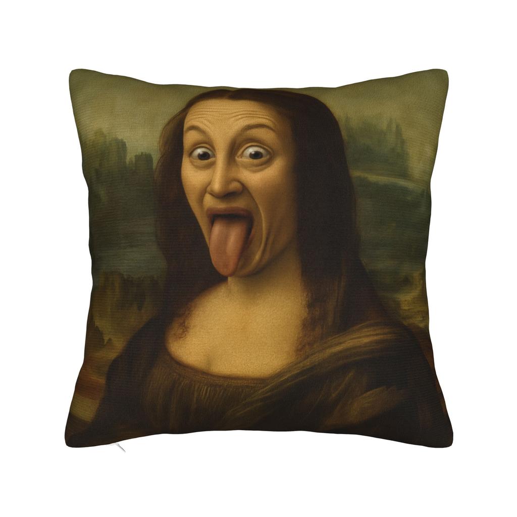 Starry Night Sunflower Mona Lisa Pillow Case Custom Pillow Cover For Living Room Bed Chair Funny Pillowcases