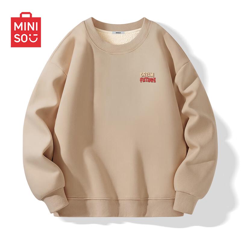 MINISO Men's Winter Fleece Lined Printed Sweatshirt