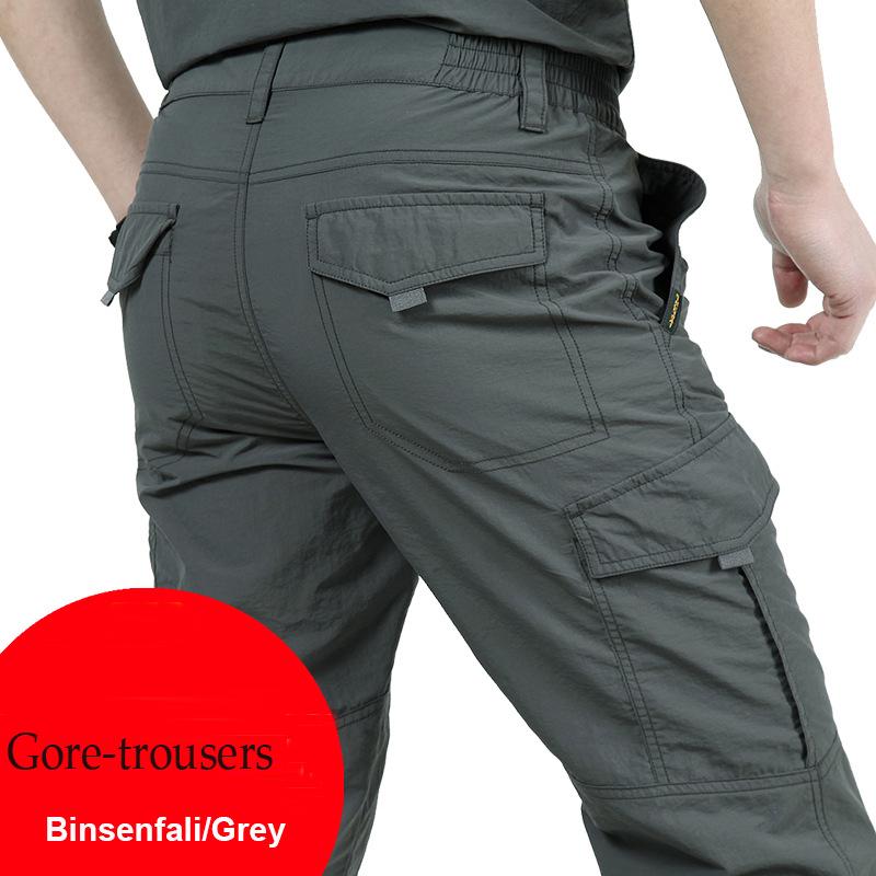 Summer Outdoor Thin Section Quick-drying Trousers Male Loose Large Size Multi-pocket Overalls