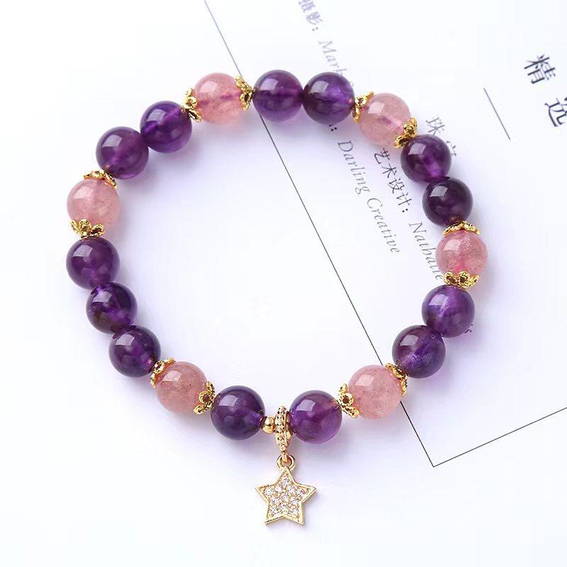 

Amethyst bracelet Bangles Women Fashion Jewelry accessories Gift фиолетовый