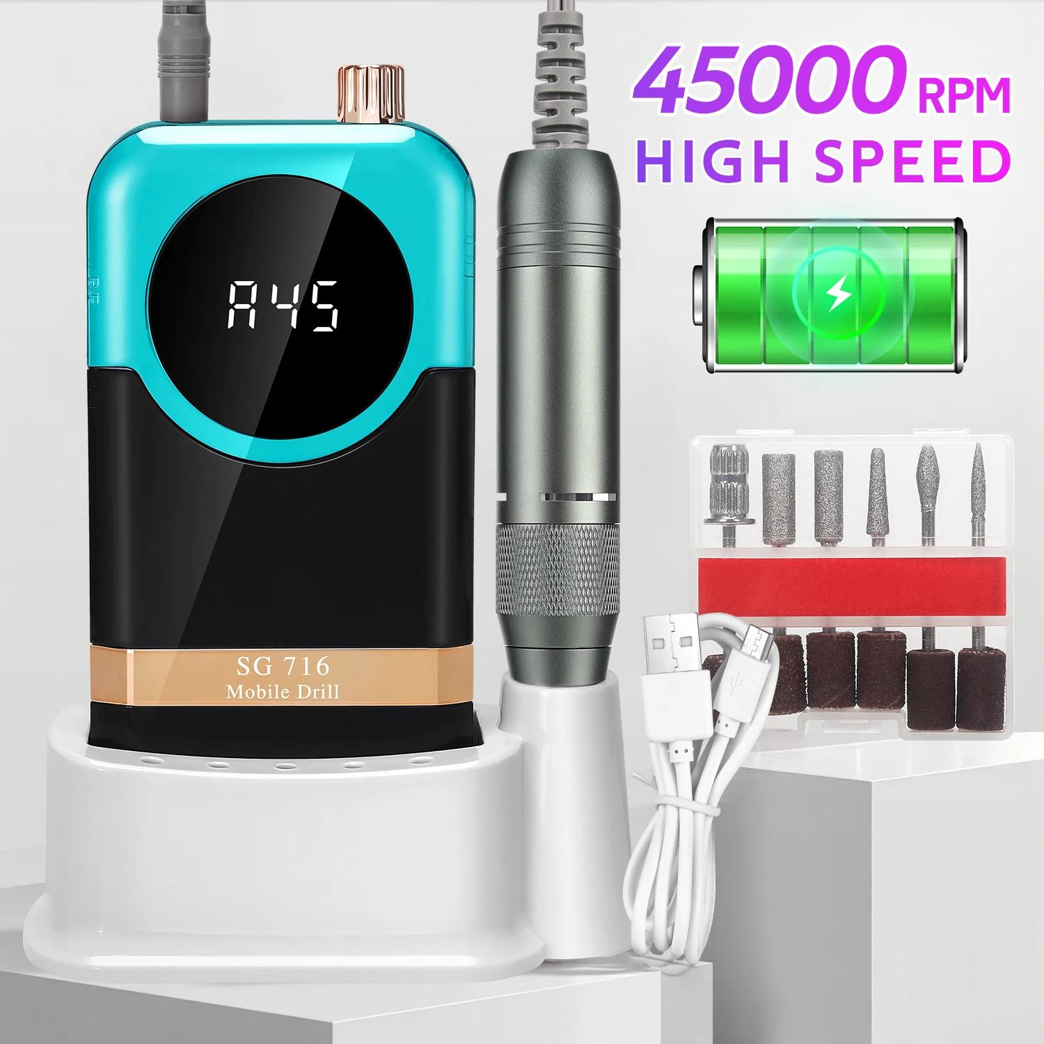 

DianaBeauty 45000RPM Rechargeable Nail Drill Machine Electric Nail File Nail Drill with 1800mAh Battery and Base Nail Tools USB