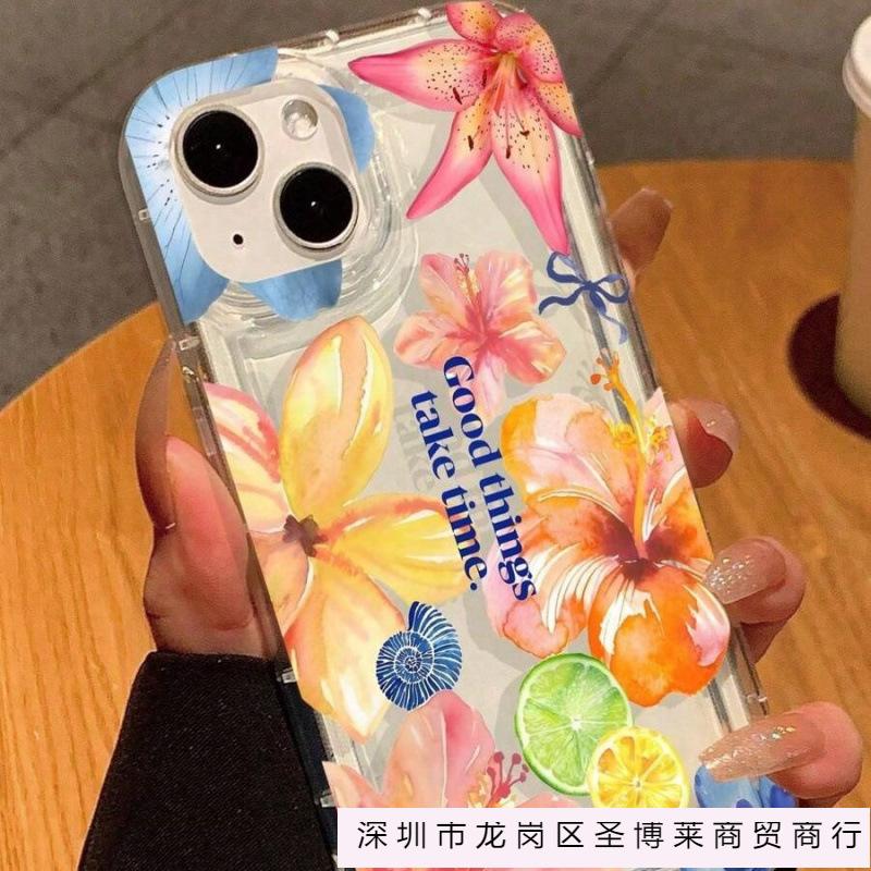 Summer breath is suitable for iPhone16promax Apple 15 mobile phone case 14 transparent 13 airbag 12 explosive 11 Europe and America