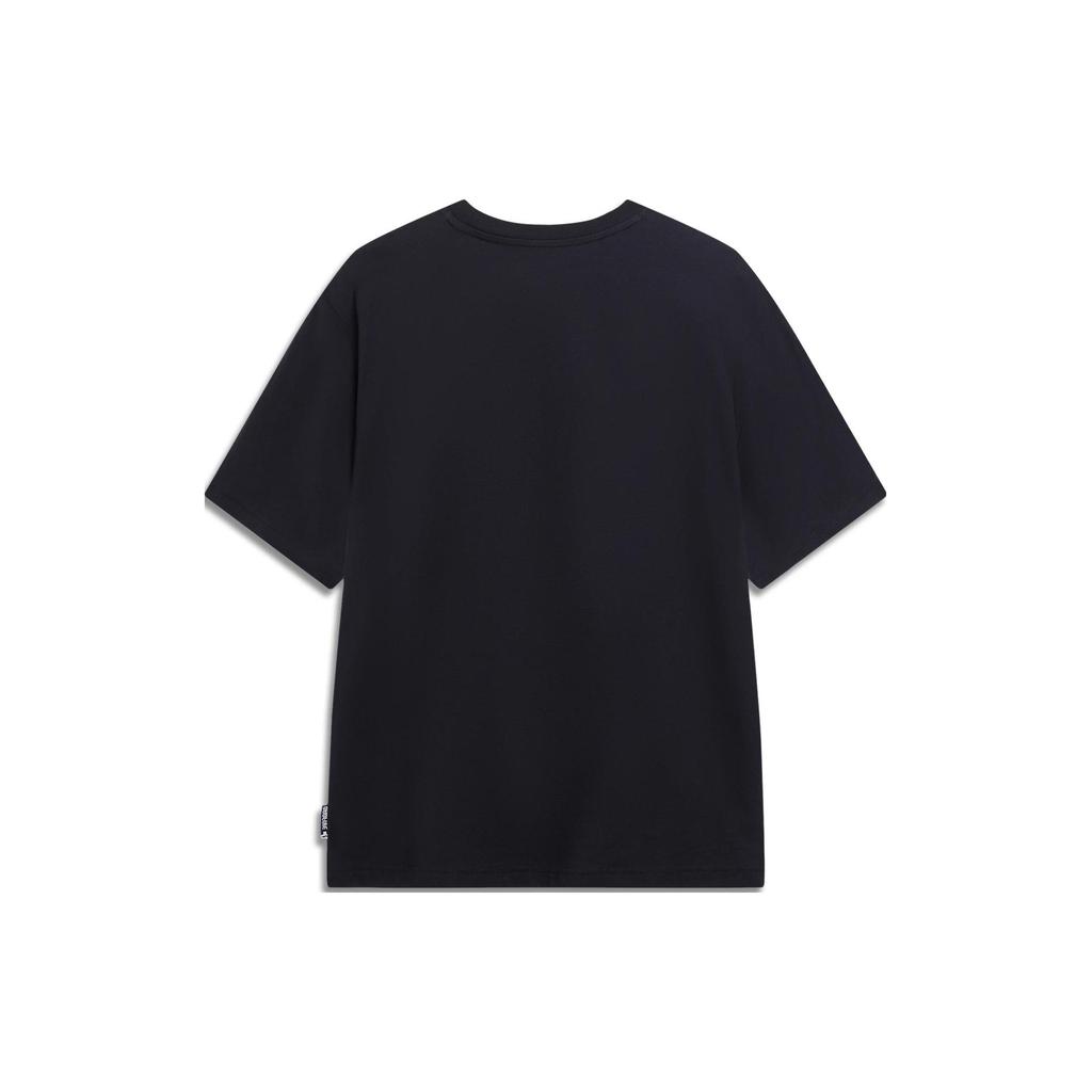 Li Ning T Shirts Men's Black Crew Neck Moderate AHST283-2