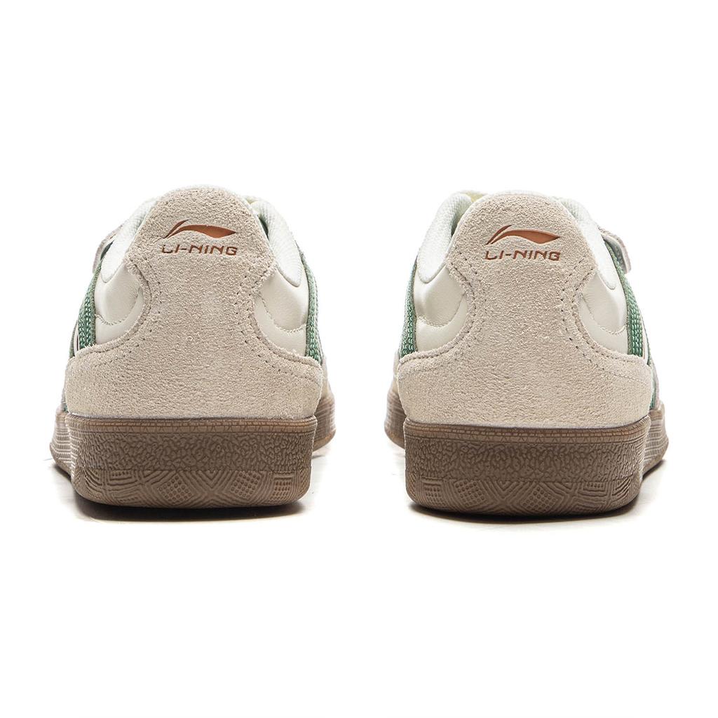 New LiNing Matte Finish Slip Resistant Cushioning And Breathable Low Top Skateboard Shoes Women's White Green AGCV386-7