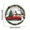 Inch Aluminum Christmas Wall Decor  Vintage Snowman  Red Truck Embossed Holiday Scene with Merry Christmas Banner
