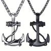 Mens Stainless Steel Anchor Pendant Necklace Vintage Mooring Anchor Durable Stylish Jewelry for Men